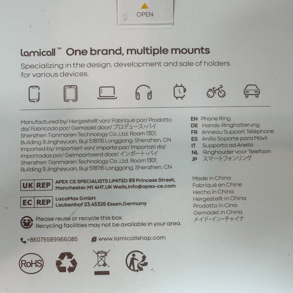 Lamicall‎ RS06 Phone Ring Holder MISTY BLACK With Magnetic Adsorption NEW IN BOX - Picture 6 of 8